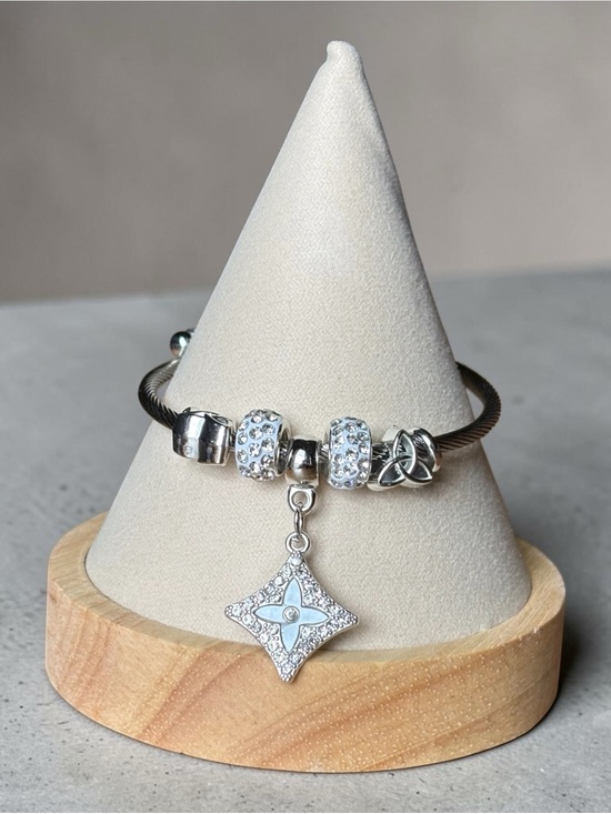 Jewelry - Silver Stainless Steel Charm Bracelet